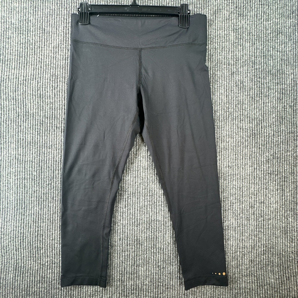 Tommie Copper Womens Black Compression Cropped Leggings Size L Activewear Pants